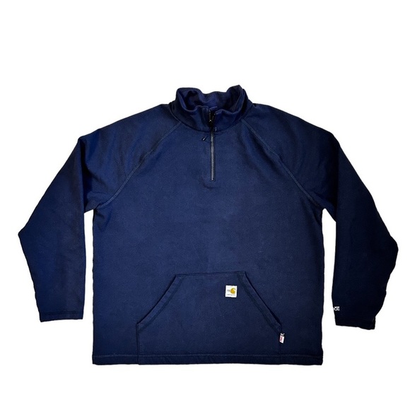 Carhartt Sweaters Carhartt Force Fr Cat 2 Mens 4 Zip Up Blue Mock